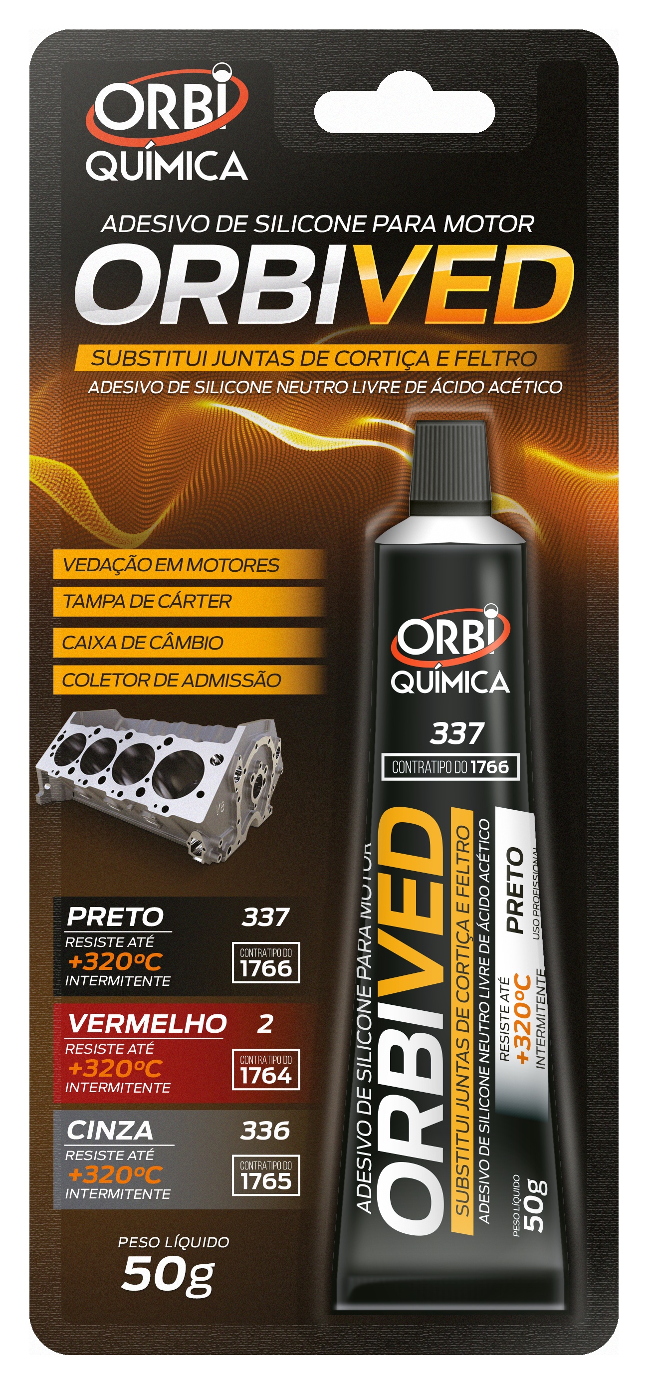 SELANTE PARA MOTOR PRETO 50G