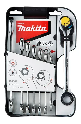 JOGO DE CHAVE COMBINADA C/CATRACA 8 PCS